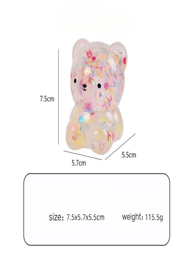Dhjrefhhd 1Pccs Squeeze Props Letter Sequins Candy-Bear Stress Relief Prop Hand Fidget Sensory Office Desk Squishy Prop Tool (Yellow or Randomly Color) - Image 4